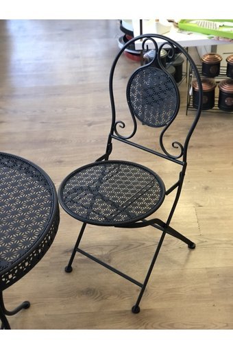 Hascollection Yuvarlak Metal 60 cm Siyah Kamp Masası