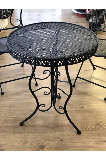 Hascollection Yuvarlak Metal 60 cm Siyah Kamp Masası