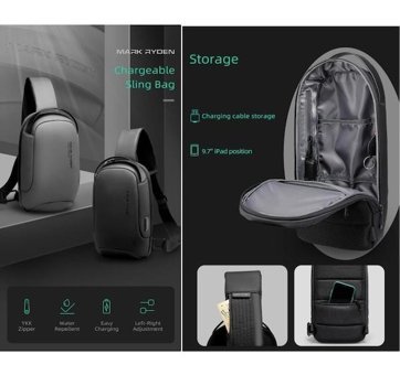 Mark Ryden Lexus Mr7510 Usb Şarj Portlu Gri Çok Renkli Erkek Sırt Çantası