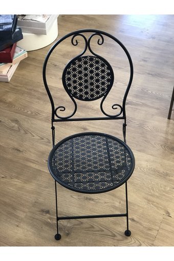 Hascollection Yuvarlak Metal 60 cm Siyah Kamp Masası