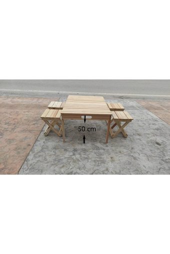 Ahşapdekor Katlanabilir Dikdörtgen Ahşap 70x100 cm Kahverengi Kamp Masası