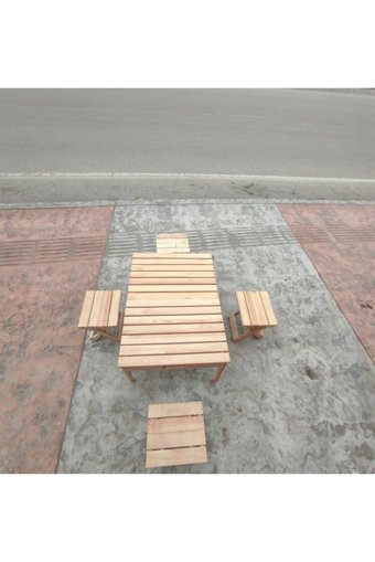 Ahşapdekor Katlanabilir Dikdörtgen Ahşap 70x100 cm Kahverengi Kamp Masası