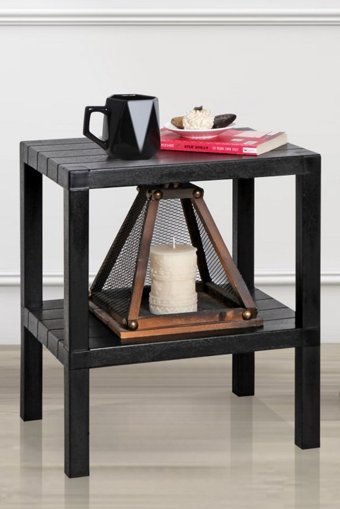 Frapan Home Dikdörtgen Plastik 29x38 cm Siyah Kamp Sehpası