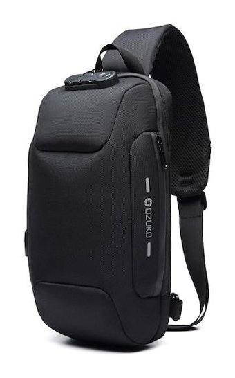 Ozuko 9223Large Usb Şarj Portlu Rt Siyah Erkek Sırt Çantası