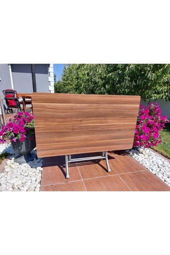 Aldagelsin Katlanabilir Dikdörtgen Suntalam 70x120 cm Kahverengi Kamp Masası