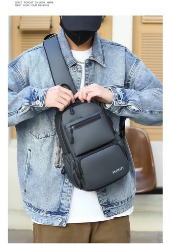 Eternal Luck Crossbody Çok Fonksiyonlu Büyük Kapasitesigri Erkek Sırt Çantası