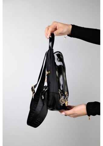Luvi Shoes Tense Siyah Saten Kadın Sırt Çantası