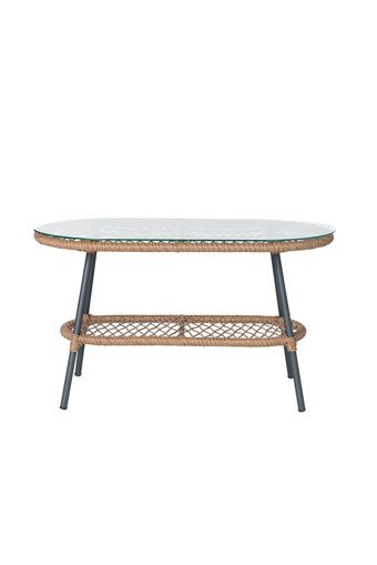 Kelebek Oval Rattan 60x110 cm Kahverengi Kamp Masası