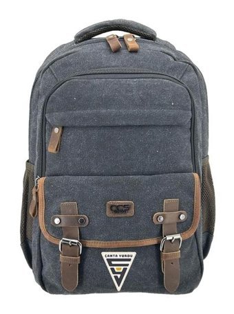 Ççs London 51567 Kanvas Laptop Bölmeli Siyah Erkek Sırt Çantası