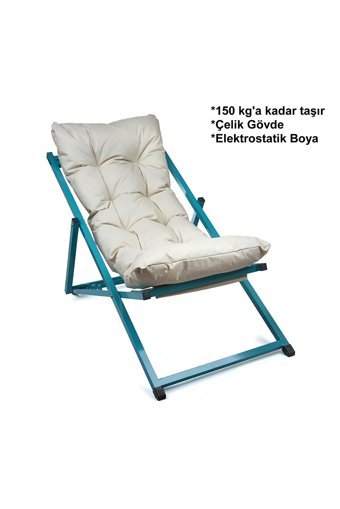 Hastunç Katlanabilir Yuvarlak Metal 25 cm Turkuaz Kamp Masası