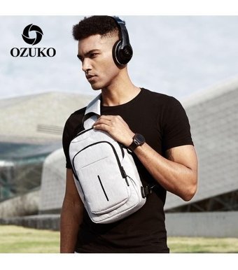 Ozuko 9047 Gündelik Çapraz Gri Erkek Sırt Çantası