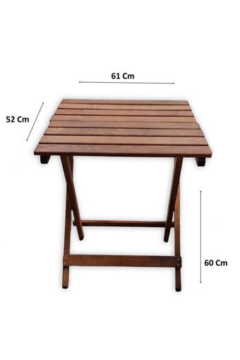 Mavi Trend Katlanabilir Dikdörtgen Ahşap 50x60 cm Kahverengi Kamp Masası
