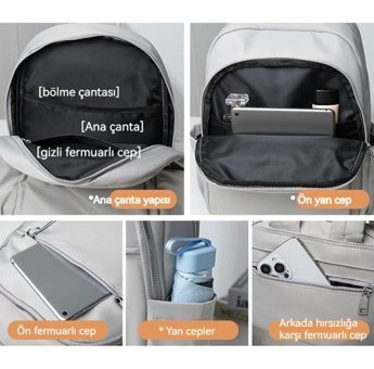 Wyanet Hespero Premium Su Geçirmez Beyaz Kadın Sırt Çantası
