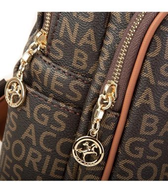 Byhakan Çanta Nas Bag 1078 Yazılı Kahve Taba Kadın Sırt Çantası
