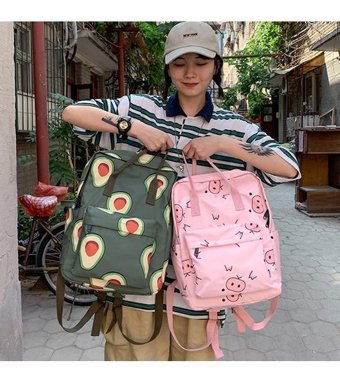 Generic Moda Meyve Baskı Rahat Açık Eğlence Pembe Kadın Sırt Çantası