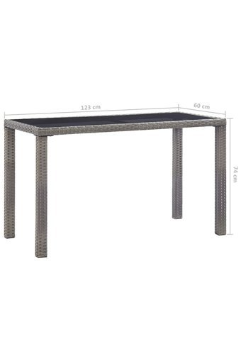 Vidaxl Dikdörtgen Rattan 60x123 cm Antrasit Kamp Masası