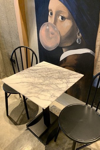 Voodo Concept Kare Mermer 60x60 cm Beyaz Kamp Masası