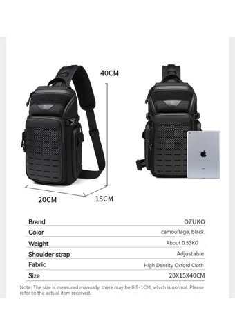 Ozuko Su Geçirmez Crossbody Kamuflaj Erkek Haki Sırt Çantası