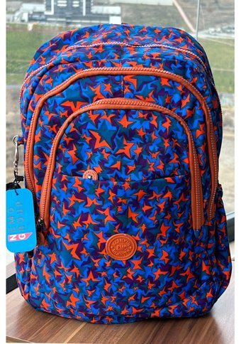 Nemo Bags Mor Desenli Krinkıl Su Geçirmez Mor Kadın Sırt Çantası