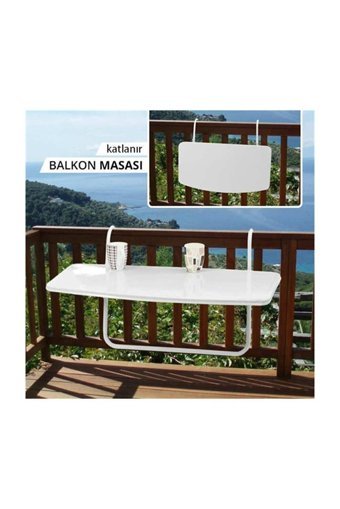 Ceren Katlanabilir Dikdörtgen Metal 45x85 cm Beyaz Kamp Masası
