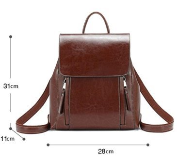 Generic Moda Bölünmüş Deri Haki Kadın Sırt Çantası