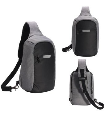 Generic Moda Spor Polyester Seyahat Crossbody Siyah Erkek Sırt Çantası