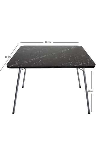 Pratico Katlanabilir Dikdörtgen Plastik 60x80 cm Siyah Kamp Masası