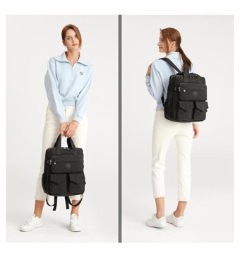 Smart Bags Büyük Boy Krinkıl Kumaş 1175 Camel Camel Kadın Sırt Çantası