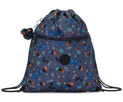 Kipling Supertaboo Büzgülü Yüzücü Gri Gamıng Grey Kadın Sırt Çantası