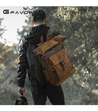Gfavor 7951 Mumlu Kanvas Dış Mekan Koyu Gri Erkek Sırt Çantası