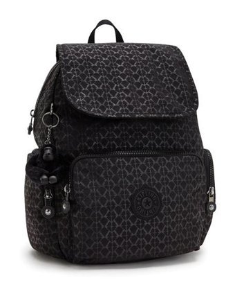 Kipling City Zip S Küçük Boy Siyah Sıgnature Emb Kadın Sırt Çantası