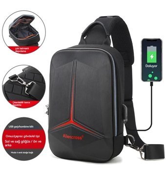 Eternal Luck Usb Hırzlığa Karşı Crossbody Altın Erkek Sırt Çantası