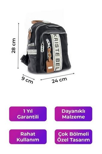 Kriste Bell Siyah 26451 Kadın Sırt Çantası