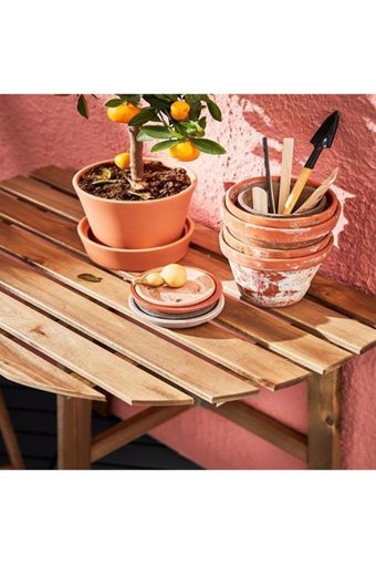 Ikea Katlanabilir Yuvarlak Ahşap 44x70 cm Kahverengi Kamp Masası