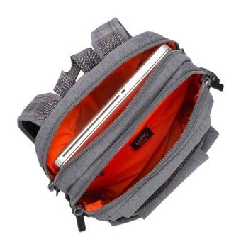 Kipling Tamiko P Orta Boy Gri Carbon Emboss Combo Gri Kadın Sırt Çantası