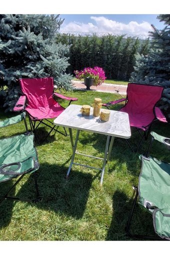 Bb Mobilya Katlanabilir Dikdörtgen Suntalam 60x60 cm Gri Kamp Masası