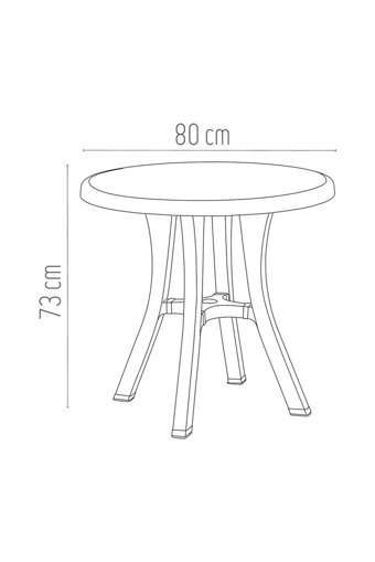 Holiday Yuvarlak Plastik 80 cm Kahverengi Kamp Masası