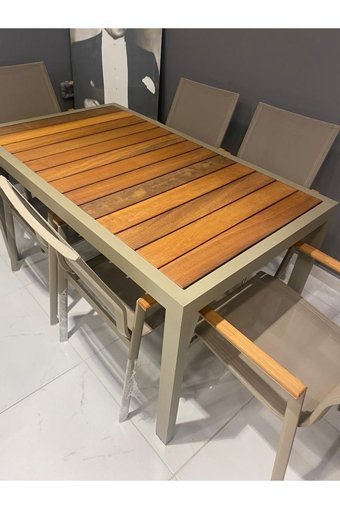 Vrv Garden Dikdörtgen Ahşap-Metal 80x140 cm Kahverengi Kamp Masası