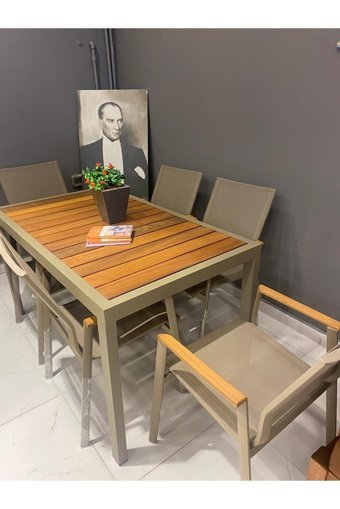 Vrv Garden Dikdörtgen Ahşap-Metal 80x140 cm Kahverengi Kamp Masası