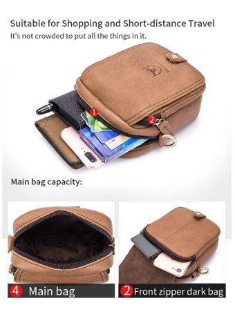 Bull Captan Günlük Crossbody Erkek Sırt Çantası Koyu Kahverengi