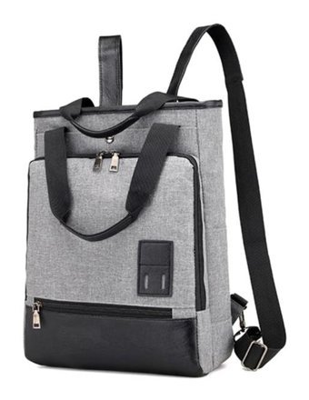 Generic Kanvas Çok Fonksiyonlu Minimalist Moda Retro Gri Erkek Sırt Çantası