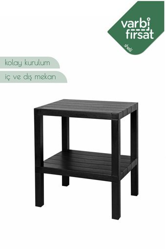 Varbifırsat Dikdörtgen Plastik 29x38 cm Siyah Kamp Sehpası