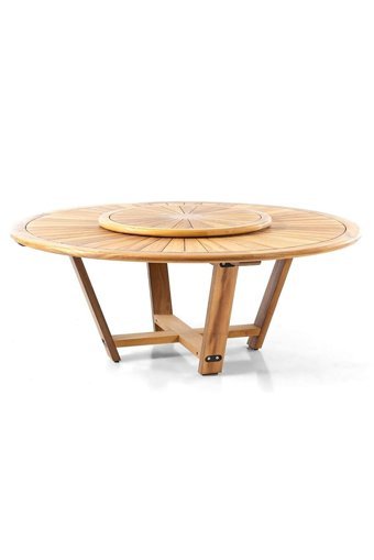 Rehome Yuvarlak Ahşap 200 cm Kahverengi Kamp Masası