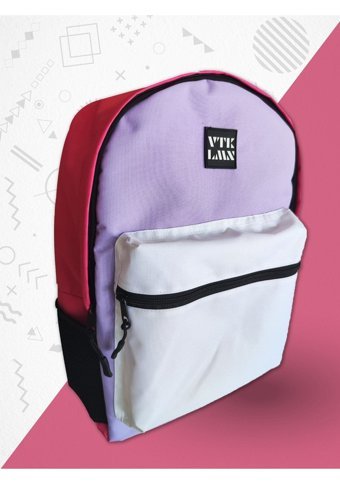Vatkalimon Beyaz Lila Pembe Kadın Sırt Çantası