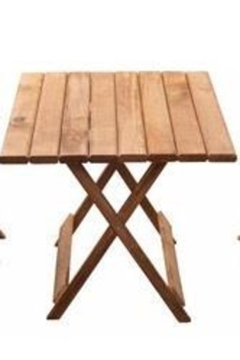 Mavienerji Katlanabilir Dikdörtgen Ahşap 50x60 cm Kahverengi Kamp Masası