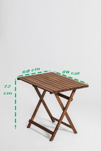 Özdağ Mobilya Katlanabilir Dikdörtgen Ahşap 60x80 cm Kahverengi Kamp Masası