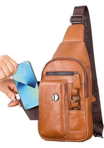 Bull Captan Retro Günlük Crossbody Kahverengi Erkek Sırt Çantası - Sarı