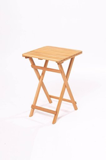 Meya Dekor Katlanabilir Kare Ahşap 50x50 cm Kahverengi Kamp Masası