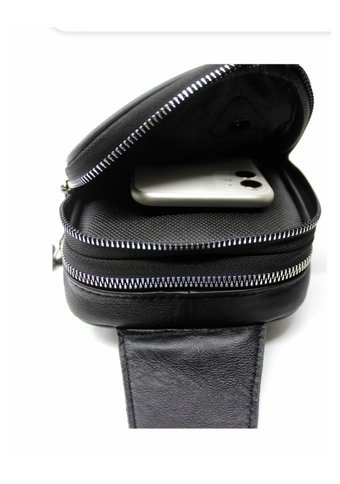 Newish Polo Deri Freebag Kulaklık Çıkışlı Çift Fermuar Siyah Erkek Sırt Çantası