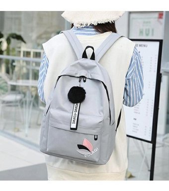 Generic Moda Rahat Yumuşak Oxford Kumaş Kolej Gri Kadın Sırt Çantası